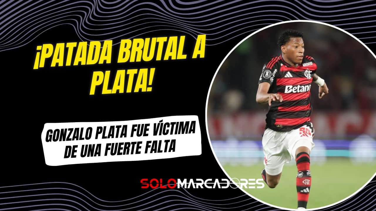 Brutal patada contra Gonzalo Plata en el clásico carioca: preocupación en Flamengo