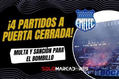 Castigo para Emelec: cuatro partidos a puertas cerradas y fuerte multa