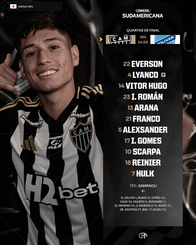 Atlético Mineiro y Alan Franco en semifinales de Sudamericana