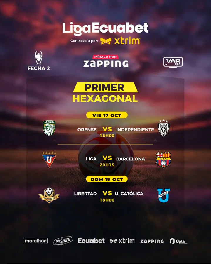 LigaPro 2025: horarios definidos para la fecha 1 y 2 de hexagonales y cuadrangular