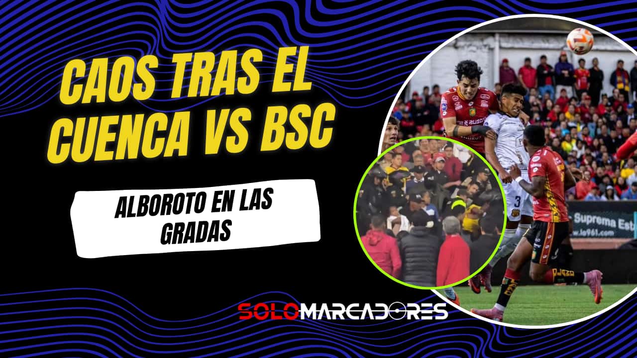 Incidentes en el Serrano Aguilar tras el partido Deportivo Cuenca vs Barcelona SC