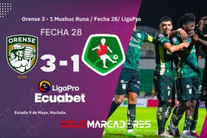 Orense derrotó a Mushuc Runa y aseguró su lugar en el Hexagonal Final de LigaPro