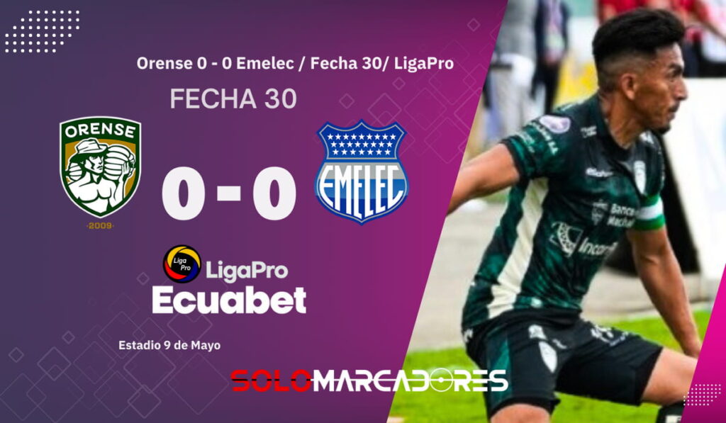 Orense se mete al hexagonal final de LigaPro 2025 tras empatar con Emelec