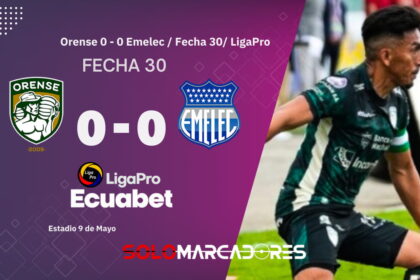 Orense se mete al hexagonal final de LigaPro 2025 tras empatar con Emelec