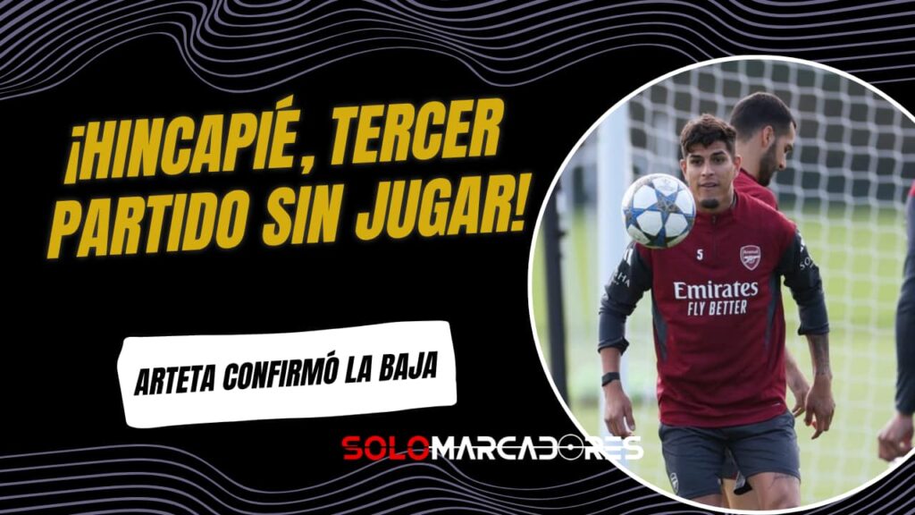 Piero Hincapié, baja en Arsenal para enfrentar a Olympiacos por Champions League