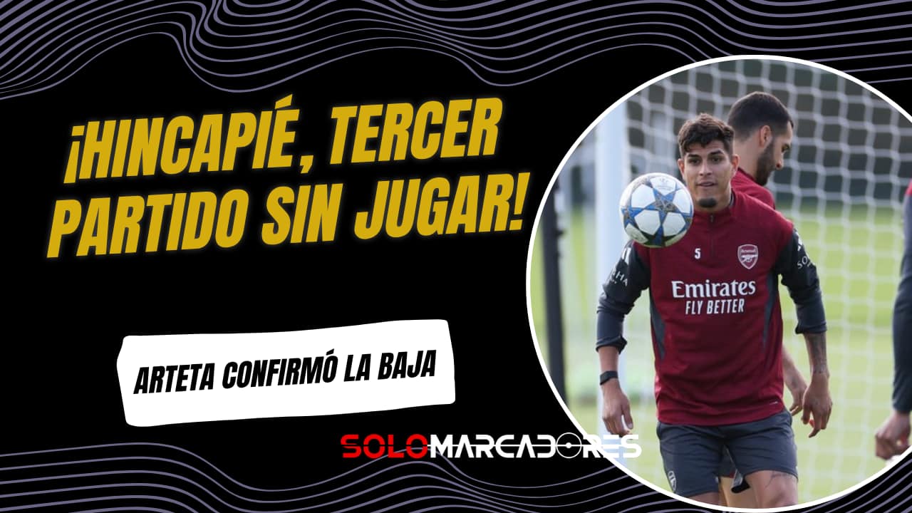 Piero Hincapié, baja en Arsenal para enfrentar a Olympiacos por Champions League