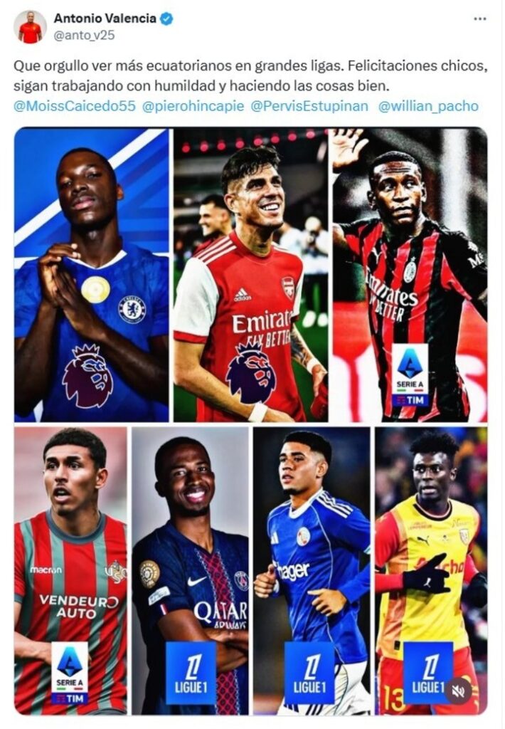 mensaje de Antonio Valencia