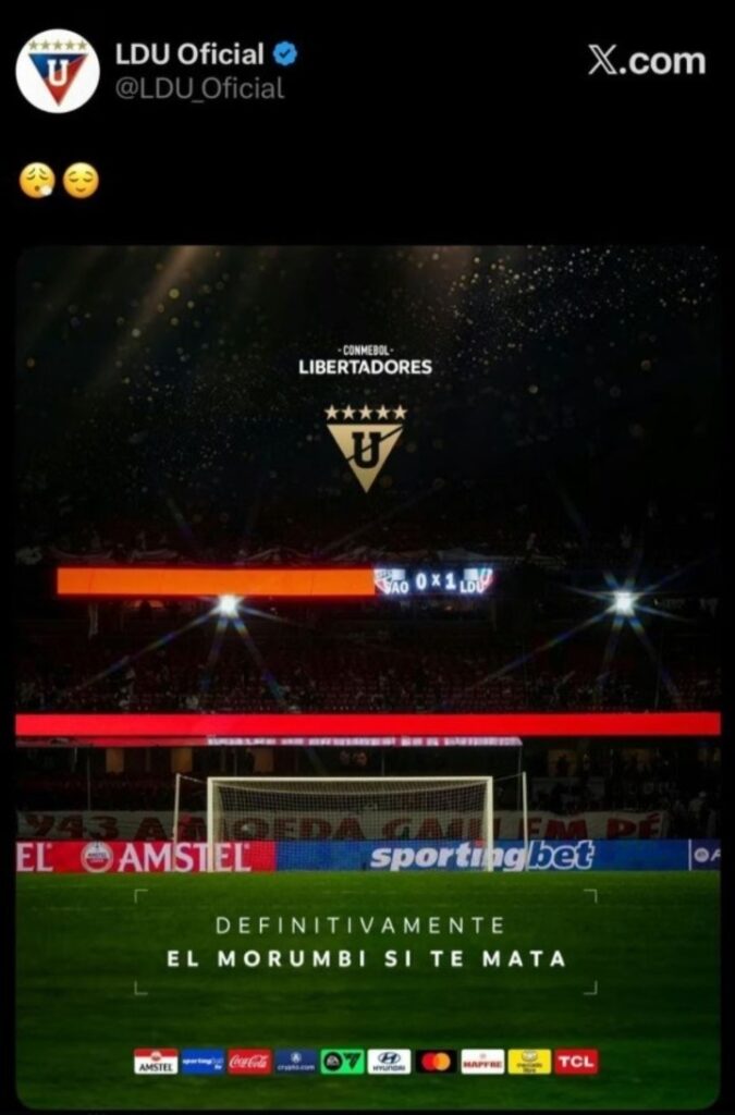 Polémica: Nacional y Peñarol rechazaron publicación de Liga de Quito tras triunfo en el Morumbí