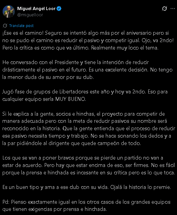 ¡Ese es el camino! Miguel Ángel Loor respalda la gestión de Antonio Álvarez en Barcelona SC