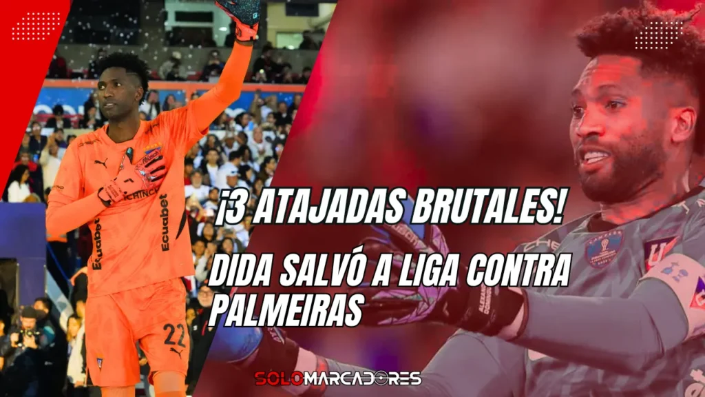 Las atajadas de Domínguez que salvaron a LDU ante Palmeiras