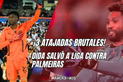 Las atajadas de Domínguez que salvaron a LDU ante Palmeiras