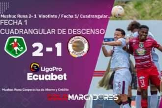 Mushuc Runa le ganó a Vinotinto y salió de la zona roja
