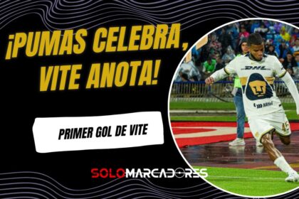Pedro Vite gritó su primer gol en México con la camiseta de Pumas