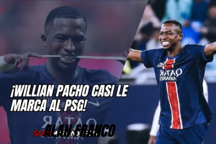 Willian Pacho casi le marca al PSG