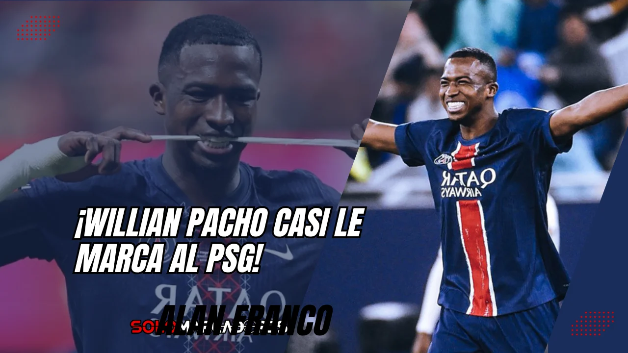 Willian Pacho casi le marca al PSG