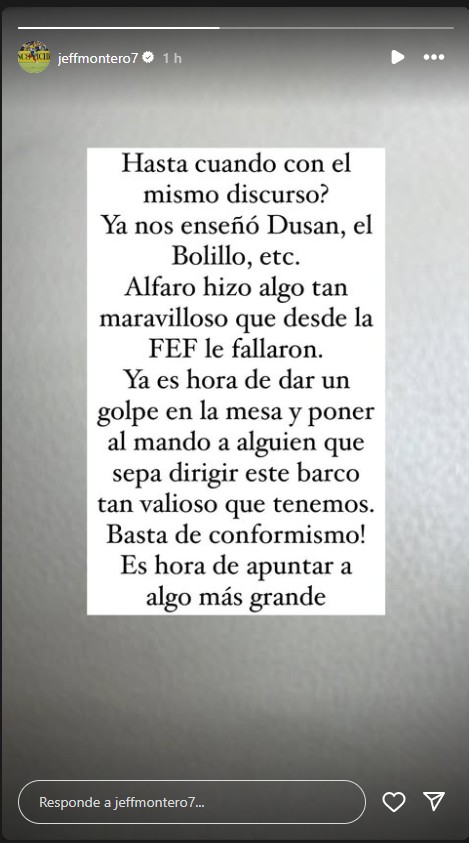 "¿Hasta cuándo con el mismo discurso?" Jefferson Montero lanza dura crítica a La Tri tras los empates ante México y Estados Unidos 2 "¿Hasta cuándo con el mismo discurso?" Jefferson Montero lanza dura crítica a La Tri tras los empates ante México y Estados Unidos