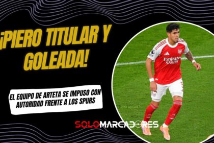Arsenal goleó al Tottenham con Piero Hincapié en el once inicial