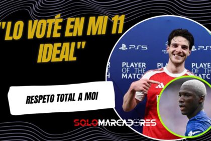 Declan Rice elogia a Moisés Caicedo: "Lo voté para el Equipo del Año"