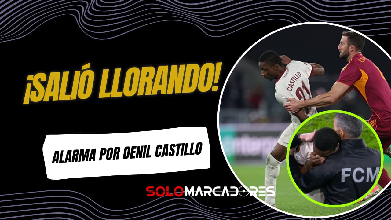 Denil Castillo Salió lesionado y entre lágrimas ante la Roma