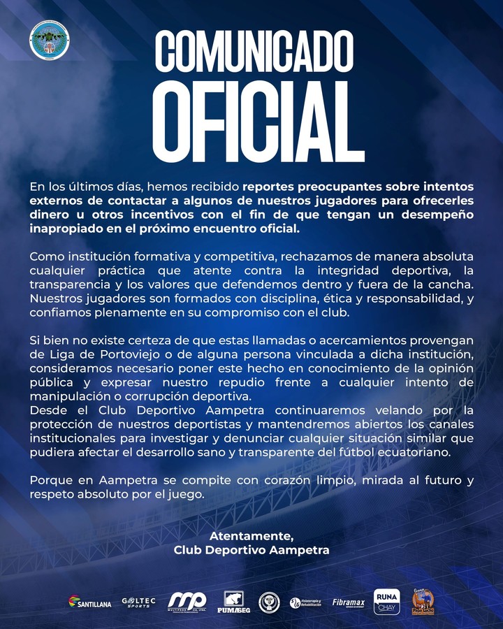 Aampetra denuncia intentos de soborno previo a las semifinales del Ascenso