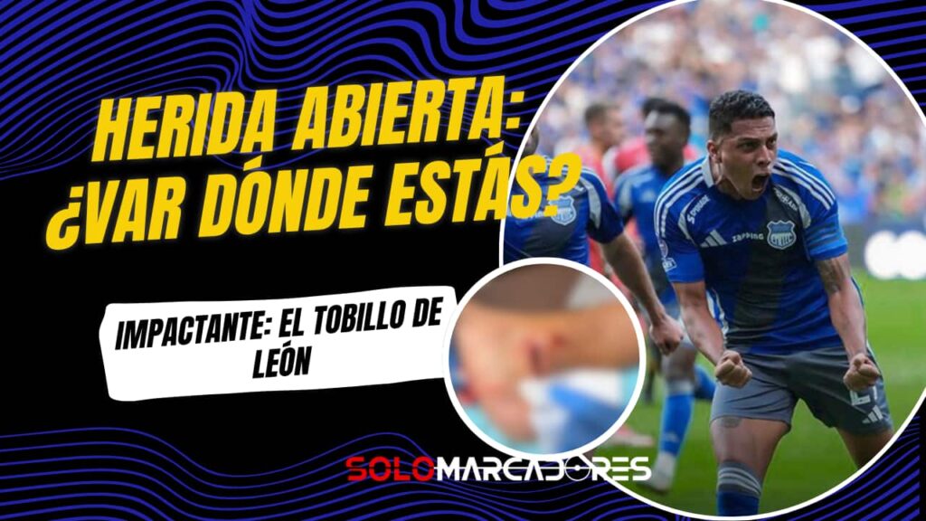 Impactante herida de Luis Fernando León (Emelec): ¿Por qué el VAR no revisó?