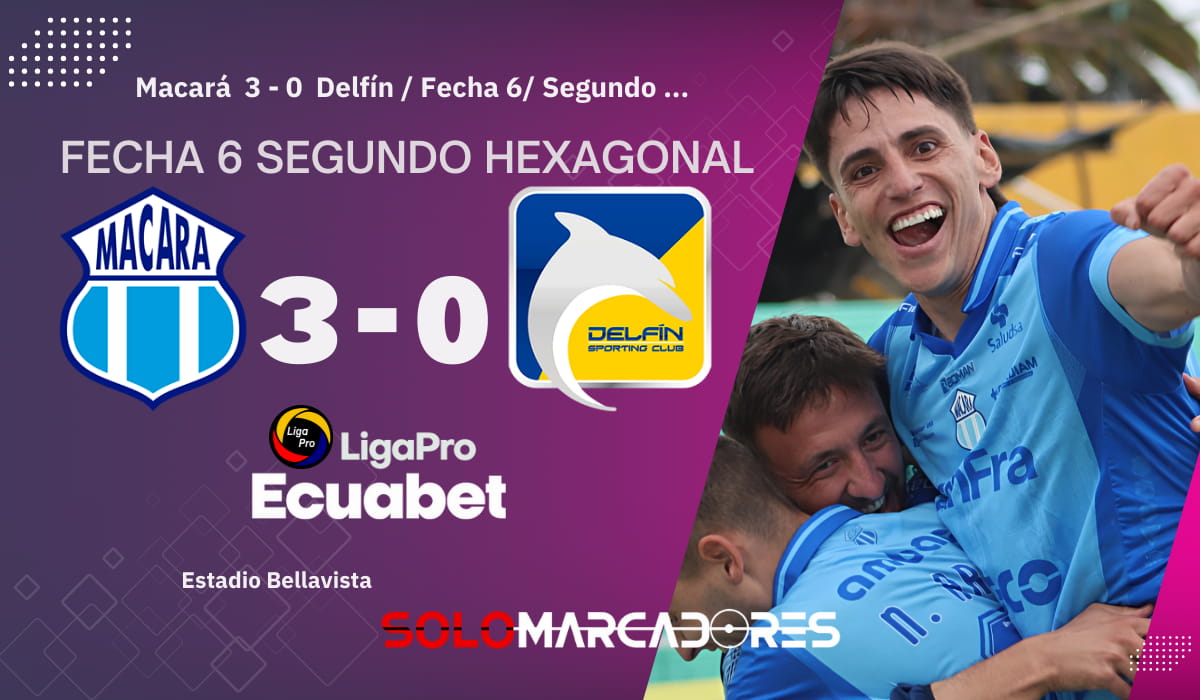 Macará goleó a Delfín en el Bellavista