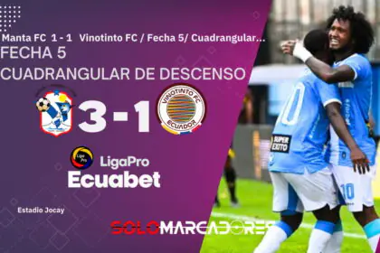 Manta le ganó a Vinotinto y lo mandó al descenso