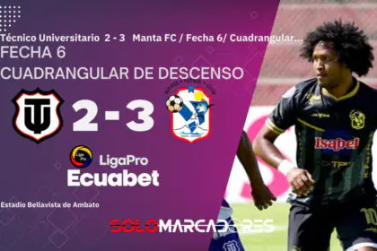 Técnico Universitario perdió ante Manta y descendió a la Serie B