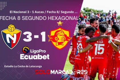 El Nacional venció a Aucas y lo alejó de la lucha por el cupo a Sudamericana