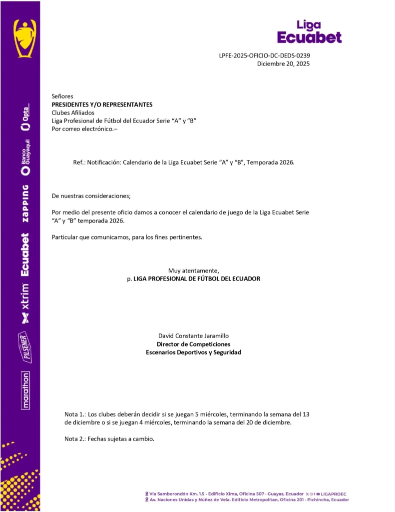 Liga Pro 2026: Definidas las fechas de inicio y fin del torneo