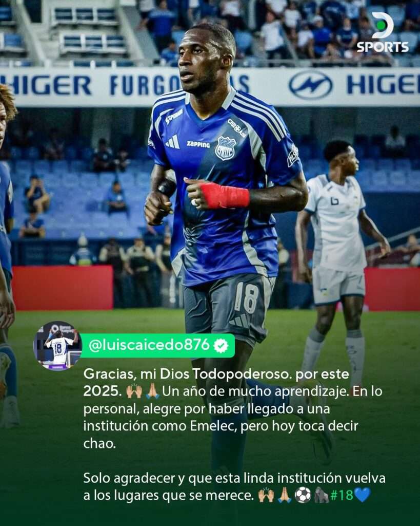 Luis Caicedo deja Emelec por la crisis y ficha por Always Ready para 2026