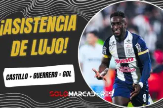 Gran asistencia de Eryc Castillo y gol de Paolo Guerrero para Alianza Lima