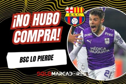 Joaquín Valiente no continuará en Barcelona SC y regresa a Uruguay