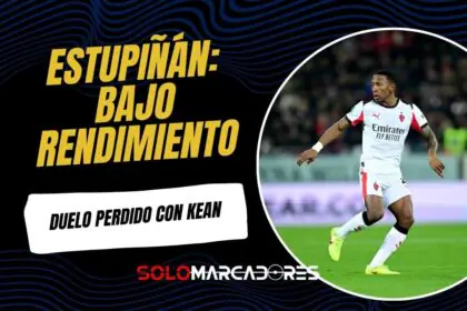 Milan 1-1 Fiorentina: Pervis Estupiñán sufre ante Kean y sale amonestado