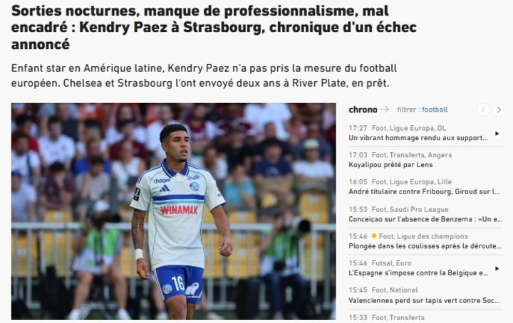 L'Equipe revela los motivos detrás del discreto paso de Kendry Páez por Francia 4 Kendry Páez