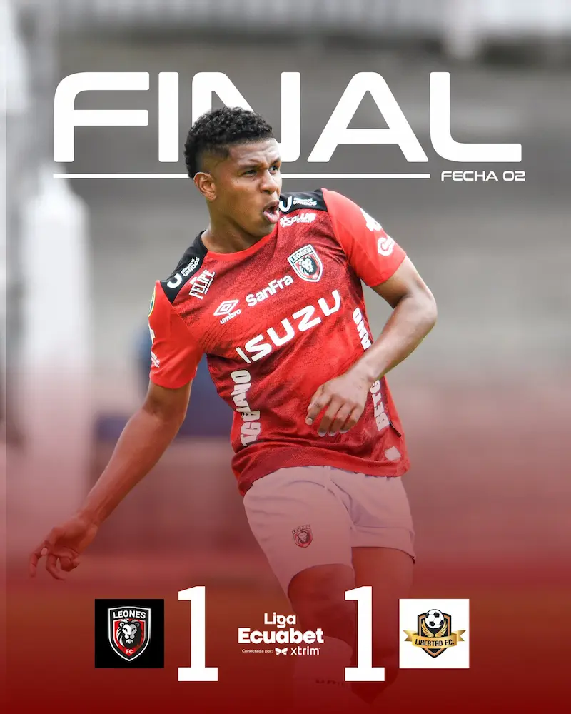 Leones del Norte y Libertad FC igualaron 1-1 en Ibarra por la LigaPro Serie A. Goles de Griffa y Branda definieron un duelo intenso en el Olímpico.