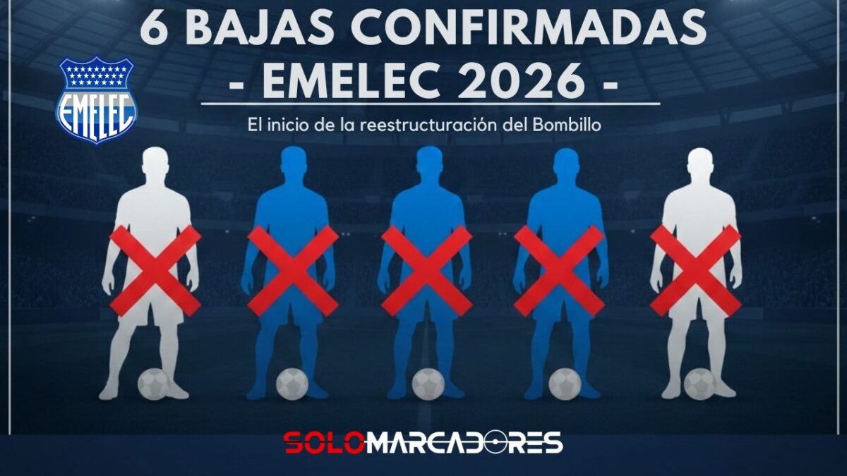Emelec confirma las primeras 6 bajas oficiales para la temporada 2026