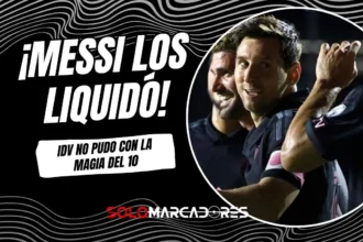 Lionel Messi celebrando su gol decisivo con la camiseta del Inter Miami en Puerto Rico.