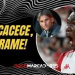 Composición gráfica de Solomarcadores que muestra al delantero ecuatoriano Jordy Caicedo en actitud eufórica y al entrenador de la Selección de Ecuador, Sebastián Beccacece, destacando su buen momento en Argentina.