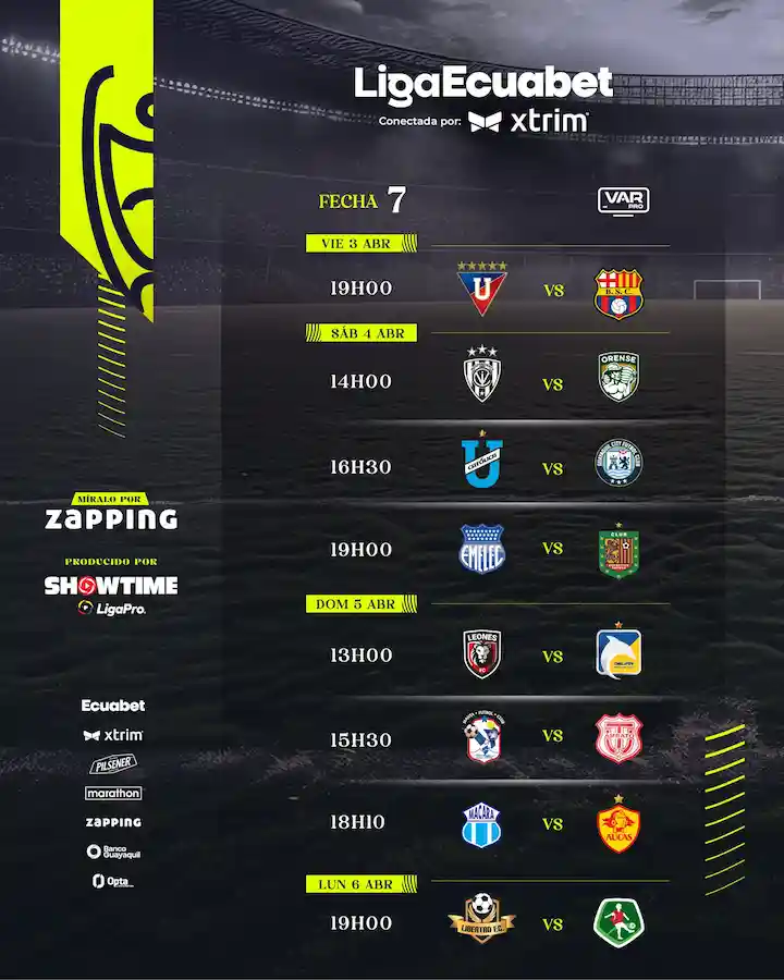 El regreso de la LigaPro: horarios de la Fecha 7 tras la pausa internacional 2 fecha 7 de la LigaPro