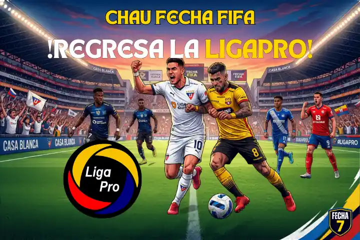 El regreso de la LigaPro: horarios de la Fecha 7 tras la pausa internacional 1 Consulta los días y horarios de la Fecha 7 de la LigaPro 2026. El torneo regresa con el clásico Liga de Quito vs Barcelona y el liderato de IDV.
