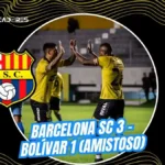 Barcelona SC remontó y ganó 3-1 a Bolívar en un amistoso en Quito. Goles de Quiñónez, Villalba y Parrales para llegar a punto al duelo contra Liga de Quito.