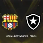 EN VIVO Y GRATIS VÍA YOUTUBE: Barcelona SC vs Botafogo por la Copa Libertadores