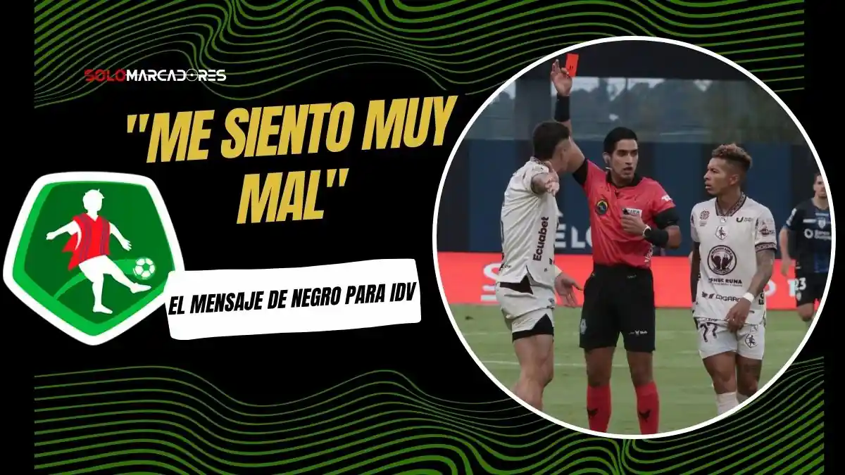 El defensor de Mushuc Runa, Brian Negro, ofreció disculpas públicas a Jean Piere Arroyo de IDV tras su lesión. "Me siento muy mal", confesó el zaguero.
