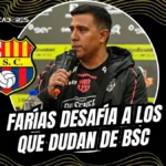César Farías analizó el empate de Barcelona SC ante Libertad en Loja. El DT defendió su proceso y criticó la narrativa externa.