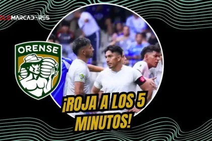 Ángel Mena fue expulsado a los 5 minutos del Emelec vs. Orense tras un golpe a Leguizamón. El VAR confirmó la roja directa en el Estadio Capwell.