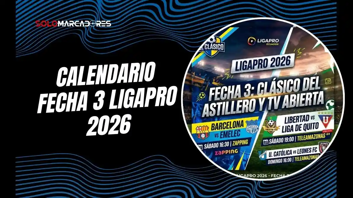 Horarios y canales para la Fecha 3 de la LigaPro 2026. Entérate qué partidos van por TV abierta y los cambios por Copa Libertadores.