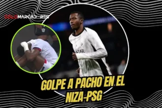 Willian Pacho fue protagonista de una acción polémica tras recibir un golpe en la cabeza ante el Niza. El árbitro perdonó la tarjeta al rival.