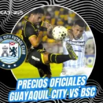 Precios y puntos de venta físicos y online para el partido Guayaquil City vs. Barcelona SC en el Estadio Christian Benítez.