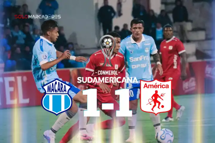 América de Cali igualó 1-1 ante Macará en Ambato por la Conmebol Sudamericana. Daniel Valencia anotó para los colombianos tras un autogol inicial.